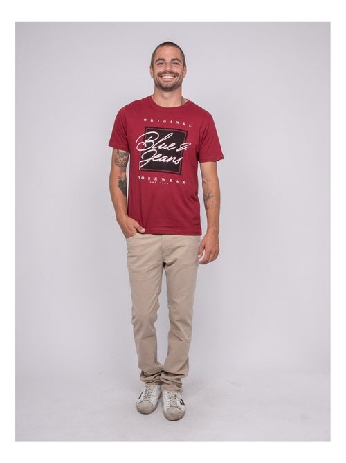 T-shirt pur coton à motif jablote - Kiabi