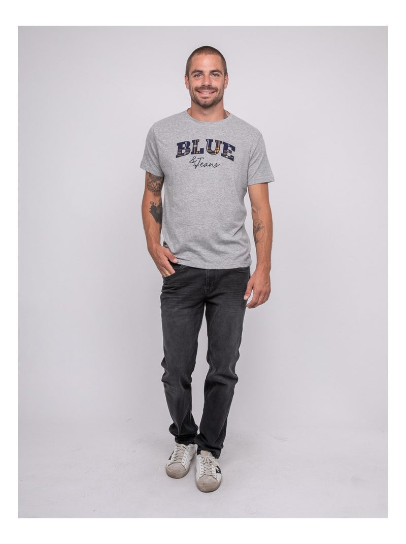 T-shirt pur coton à motif jackhorn Gris - Kiabi