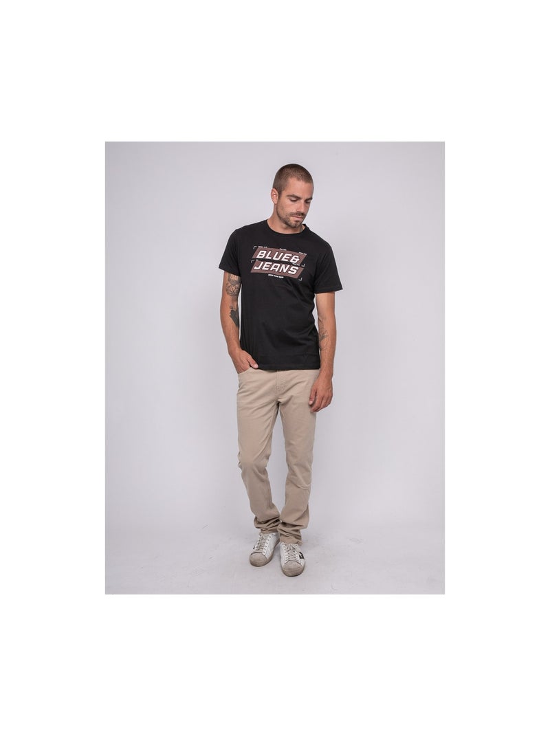 T-shirt pur coton à motif jordipal Noir - Kiabi