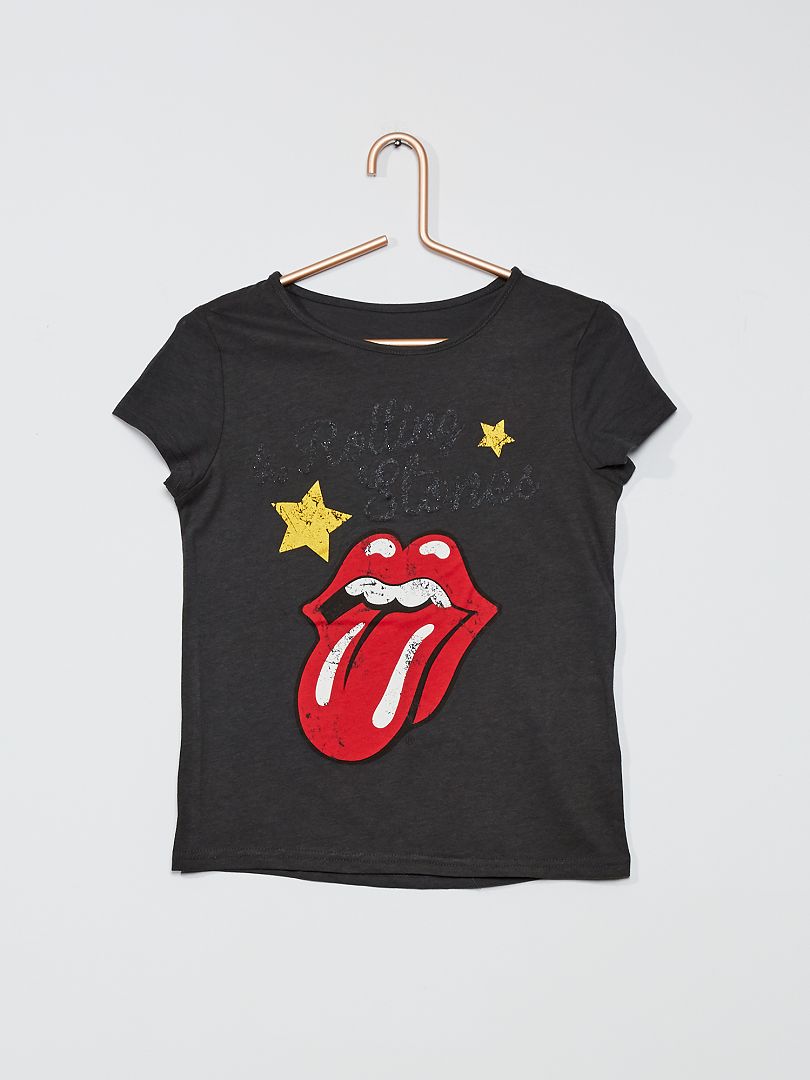 T-shirt pur coton 'Rolling Stones' gris foncé - Kiabi