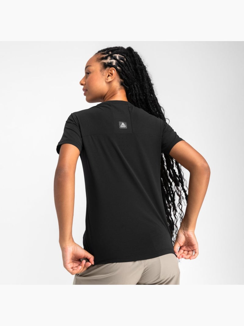 T-shirt randonnée manches courtes femme randonnée femme eiger Noir - Kiabi