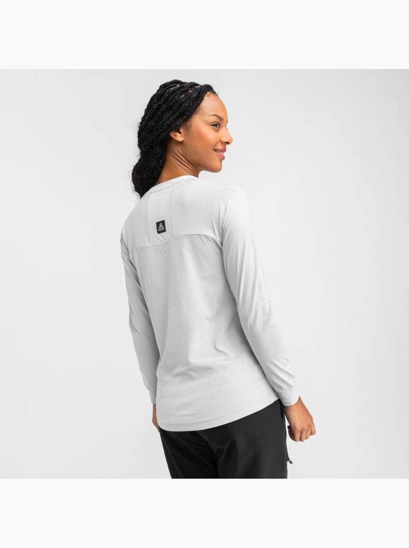 T-shirt randonnée manches longues femme randonnée femme ascend Blanc Gris - Kiabi