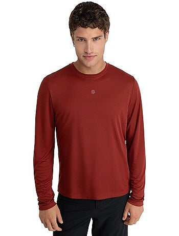 T-shirt randonnée manches longues homme randonnée homme reserve maroon
