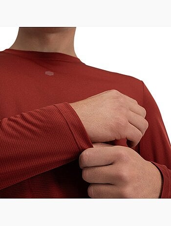 T-shirt randonnée manches longues homme randonnée homme reserve maroon