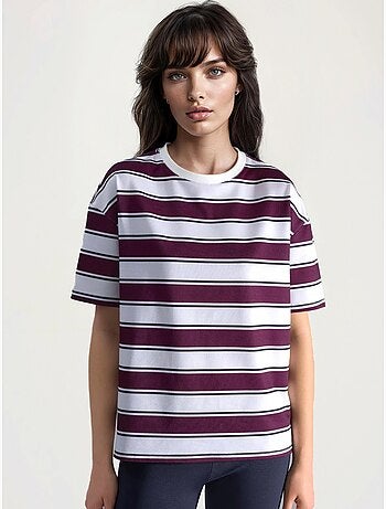 T-shirt rayé à col rond et coupe confortable hiccup