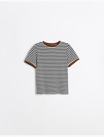 T-shirt rayé à manches courtes, mo fashion