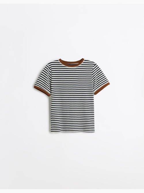 T-shirt rayé à manches courtes, mo fashion - Kiabi