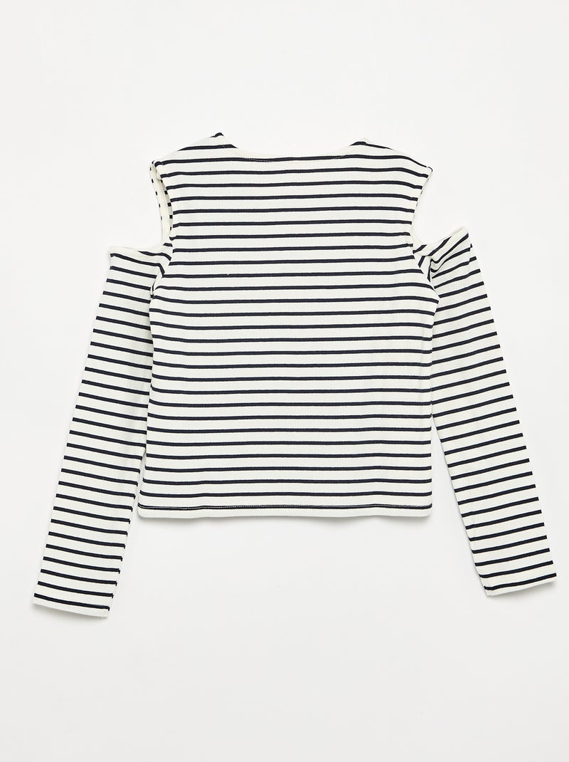 T-shirt rayé sans manches Bleu - Kiabi