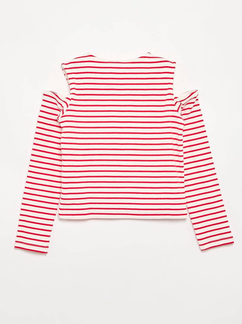 T-shirt rayé sans manches Rouge - Kiabi