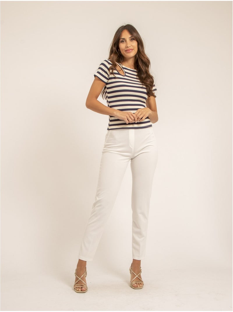 T-shirt rayures federine Bleu marine - Kiabi