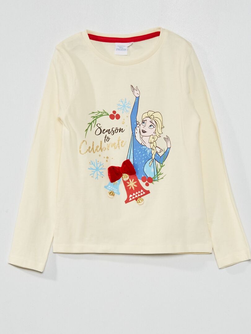 T-shirt 'Reine des neiges' 'Disney' Ecru - Kiabi