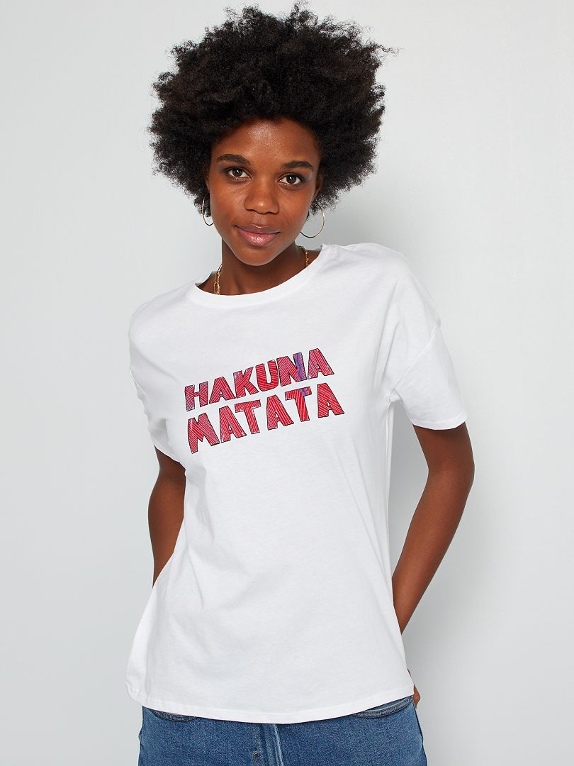 T-shirt 'Roi Lion' blanc Hakuna Matata - Kiabi