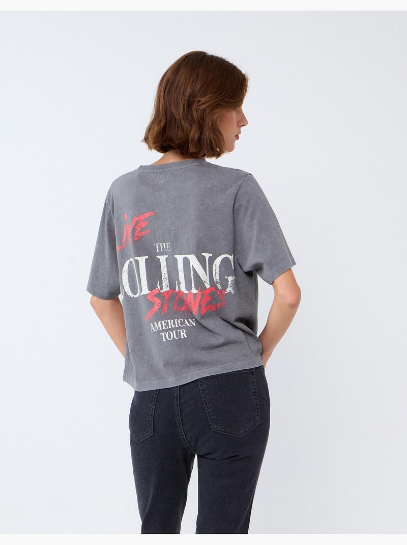 T-shirt rolling stones, mo fashion Grijs - Kiabi