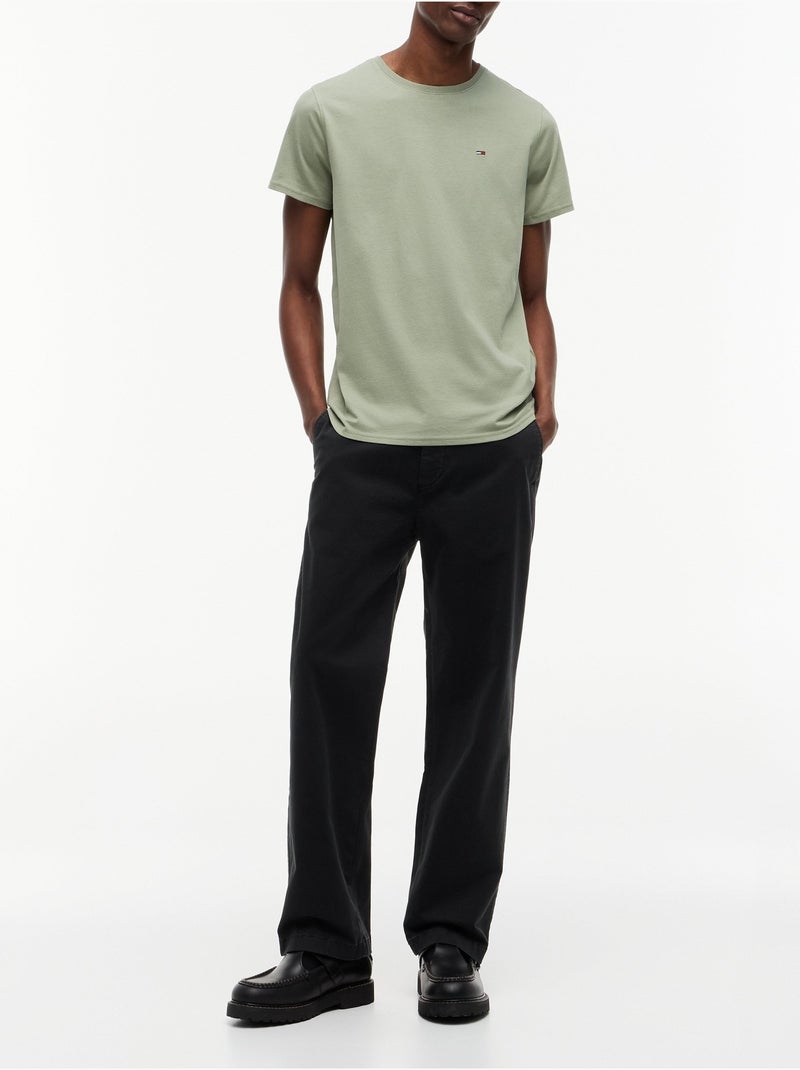 T-shirt ronde hals - Tommy jeans Groen - Kiabi