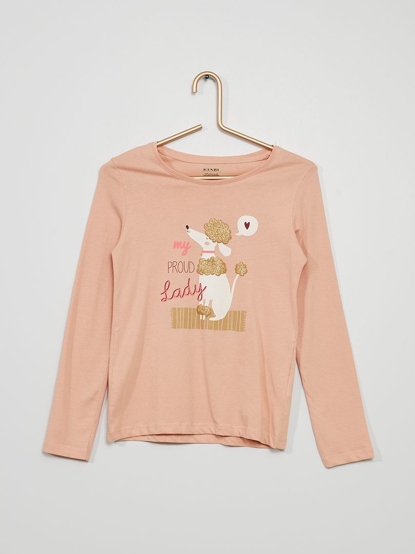 T-shirt rose 'chien' - Kiabi