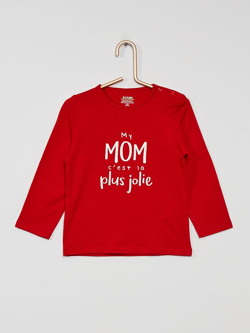 T-shirt rouge maman - Kiabi