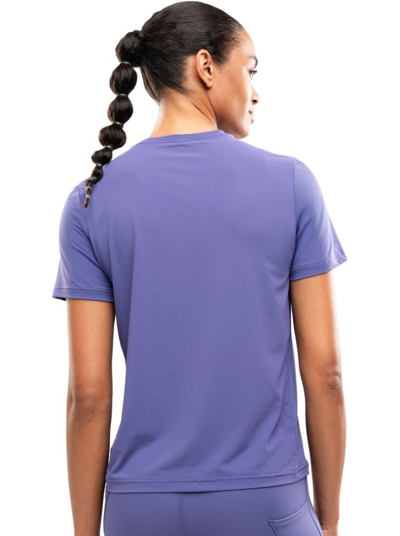 T-shirt running manches courtes femme fitness femme singapore Bleu - Kiabi