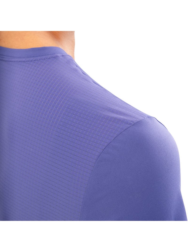 T-shirt running manches courtes femme fitness femme singapore Bleu - Kiabi