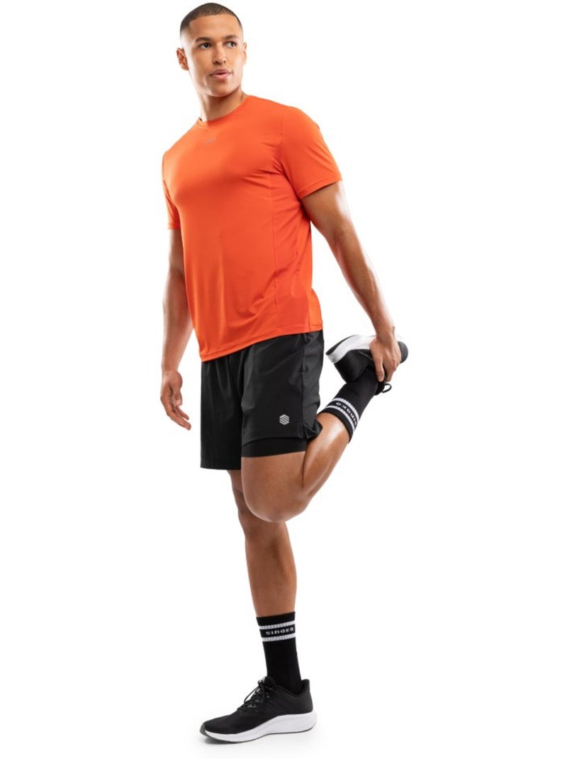 T-shirt running manches courtes homme fitness homme gate brick Orange - Kiabi