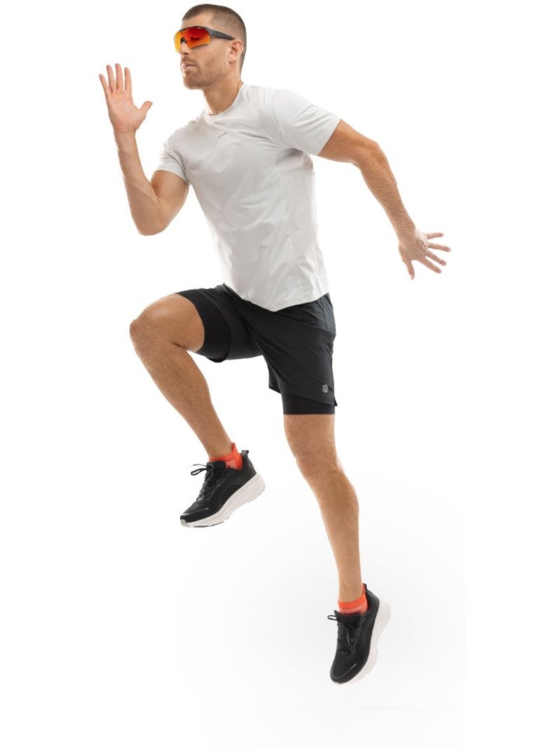 T-shirt running manches courtes homme fitness homme gate gray Blanc Gris - Kiabi