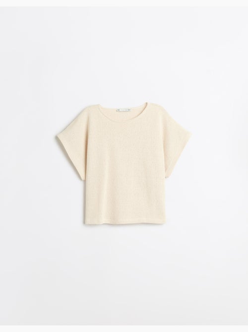 T-shirt rustique en maille, mo fashion - Kiabi