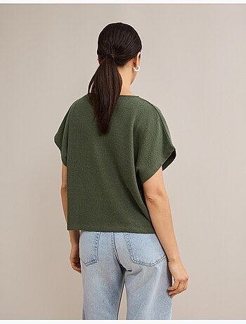 T-shirt rustique en maille, mo fashion