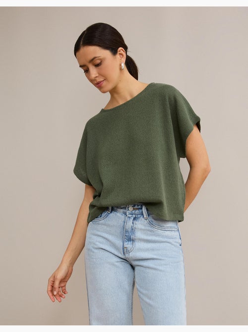 T-shirt rustique en maille, mo fashion - Kiabi