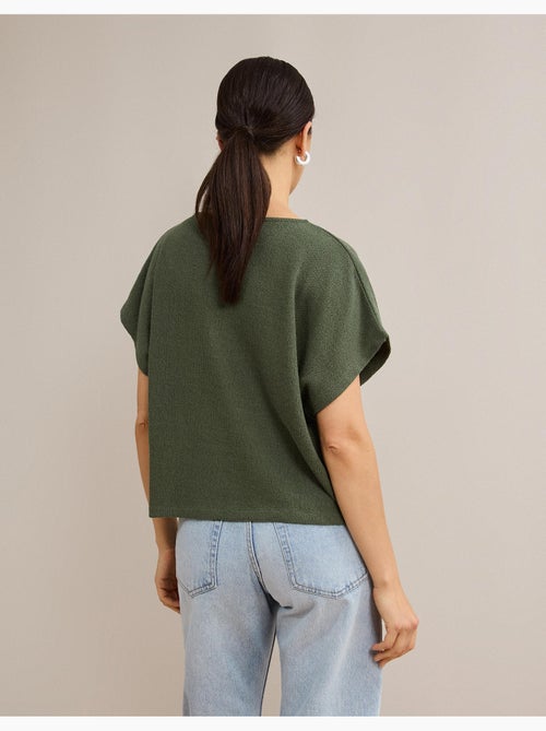 T-shirt rustique en maille, mo fashion - Kiabi