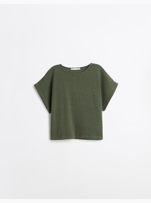 T-shirt rustique en maille, mo fashion - Kiabi