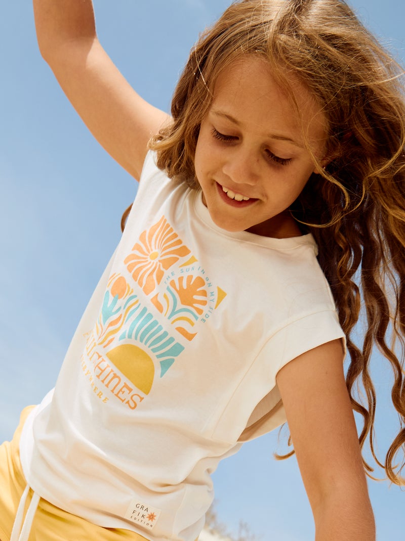 T-shirt sans manches - Grafik Edition BLANC - Kiabi