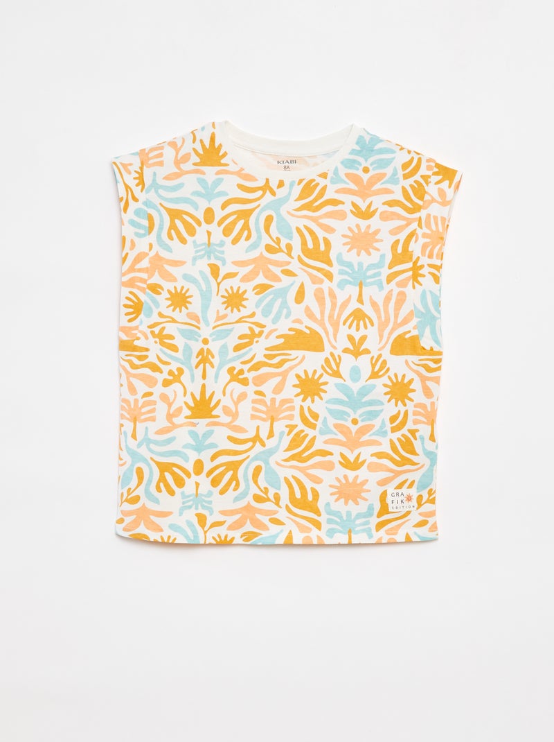 T-shirt sans manches - Grafik Edition BLANC - Kiabi