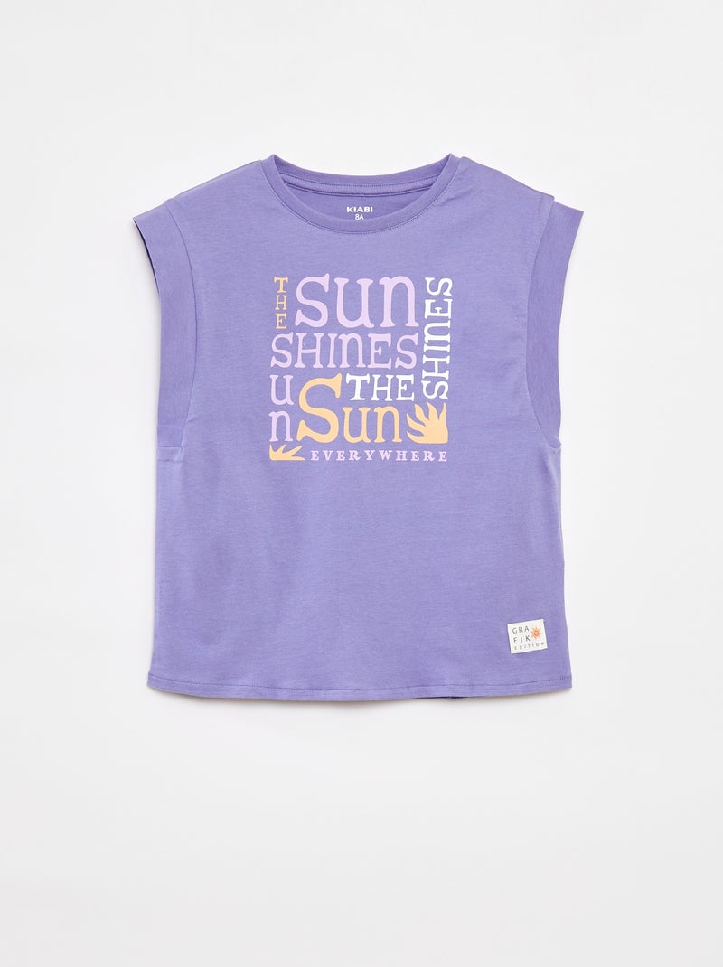 T-shirt sans manches - Grafik Edition BLEU - Kiabi