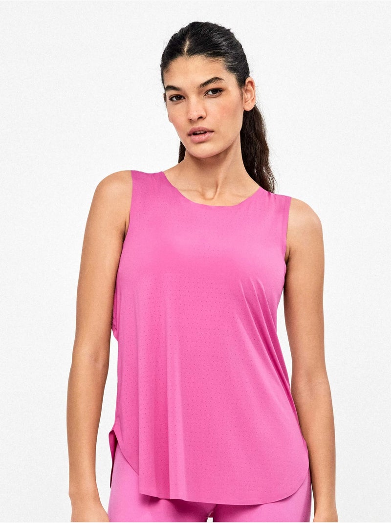 T-shirt sans manches avec dos ouvert Rose - Kiabi