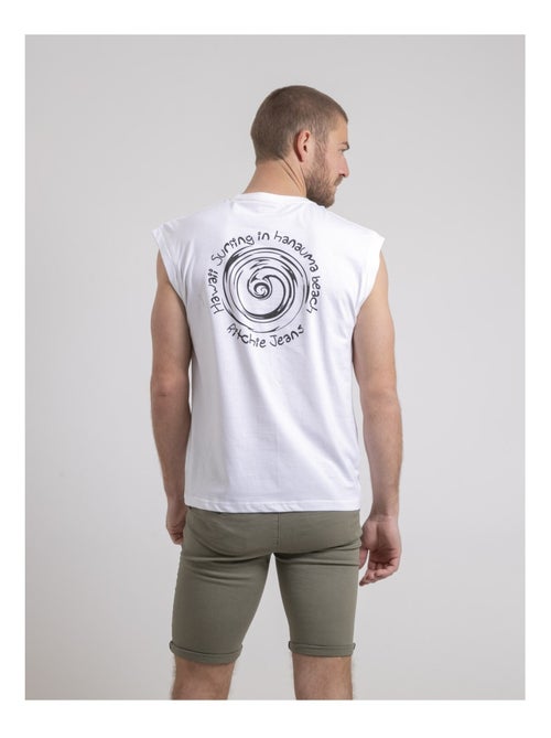 T-shirt sans manches col rond pur coton negak - Kiabi
