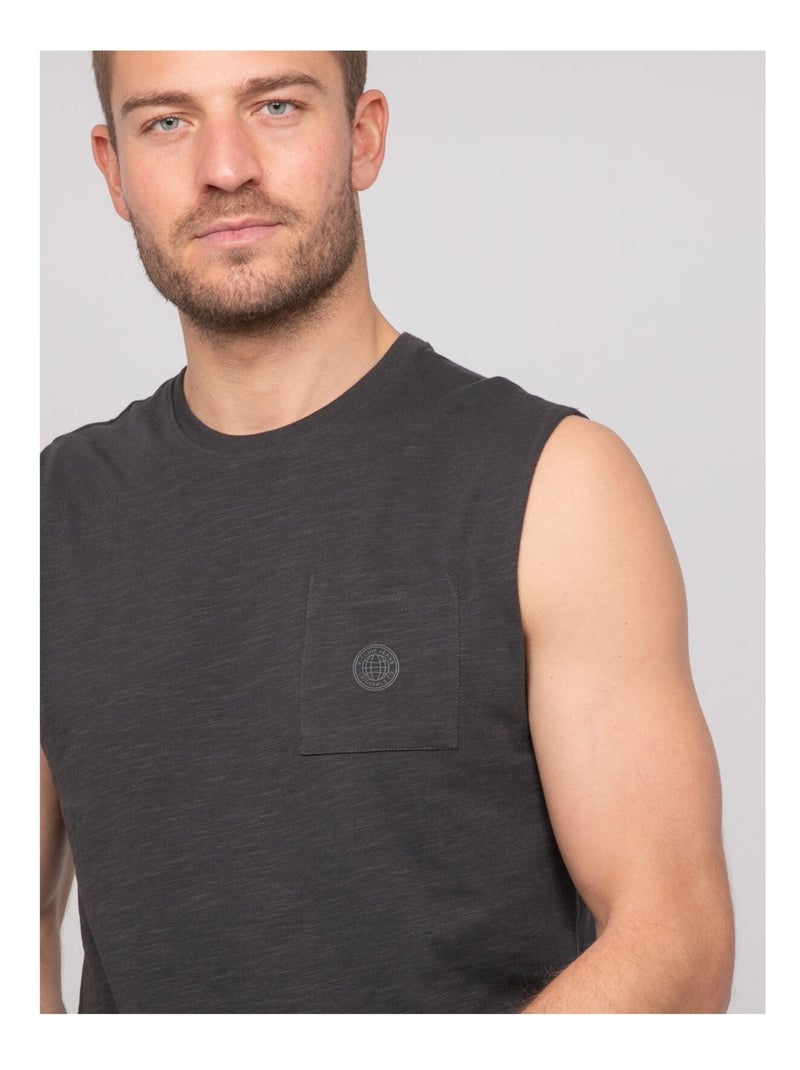 T-shirt sans manches coton negabino Gris - Kiabi