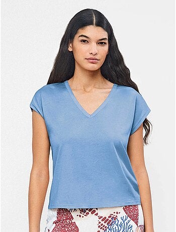 T-shirt sans manches en couleur bleue