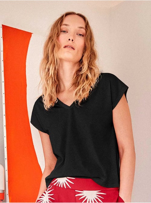 T-shirt sans manches en couleur bleue - Kiabi