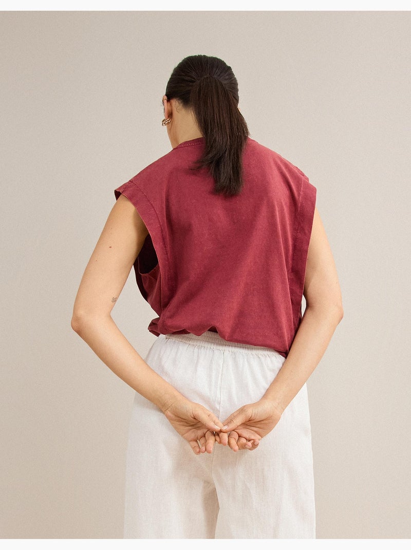 T-shirt sans manches, MO Fashion Rouge - Kiabi
