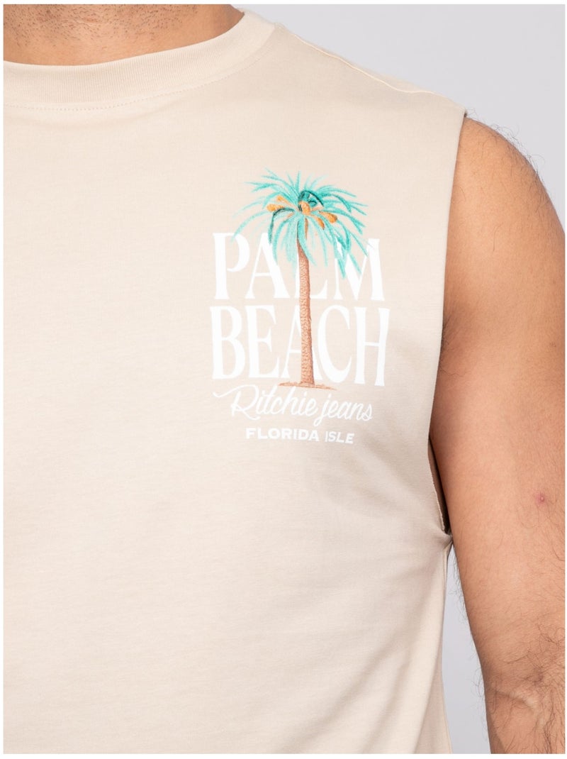 T-shirt sans manches nalpate Beige - Kiabi