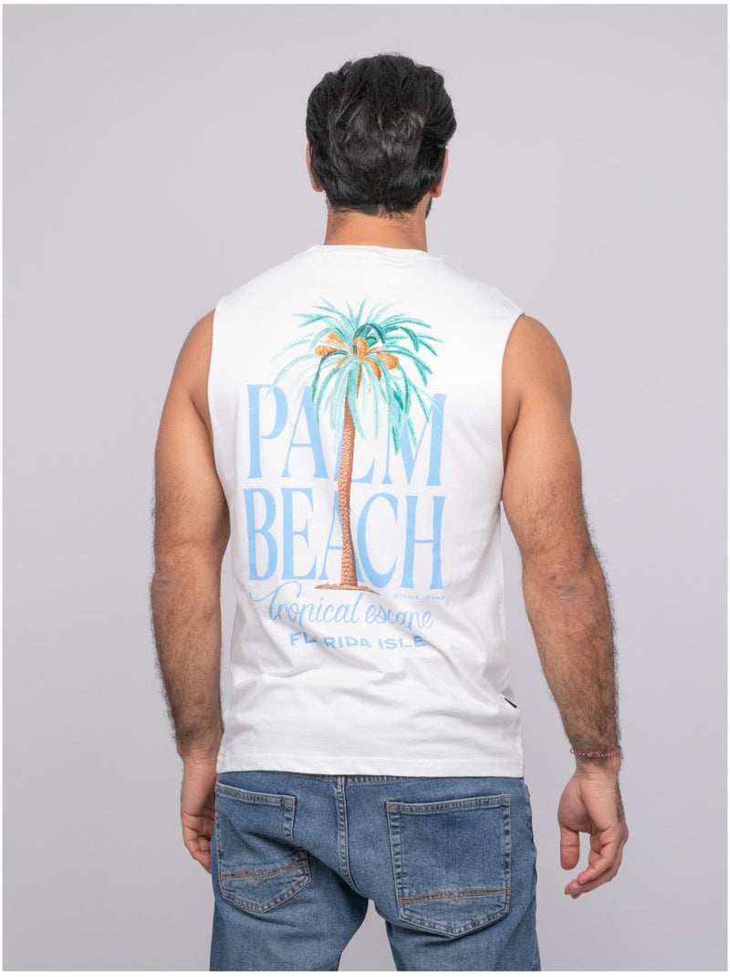 T-shirt sans manches nalpate Ecru - Kiabi