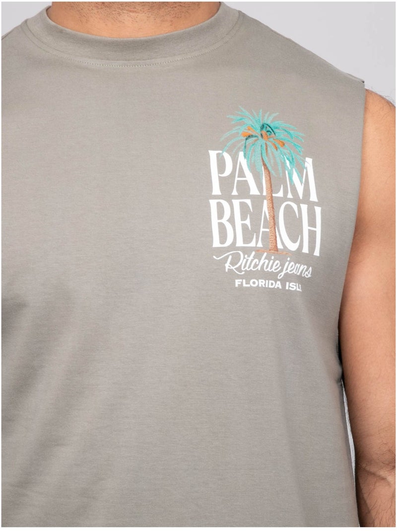 T-shirt sans manches nalpate Kaki - Kiabi