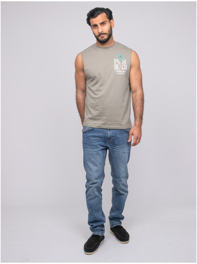 T-shirt sans manches nalpate Kaki - Kiabi
