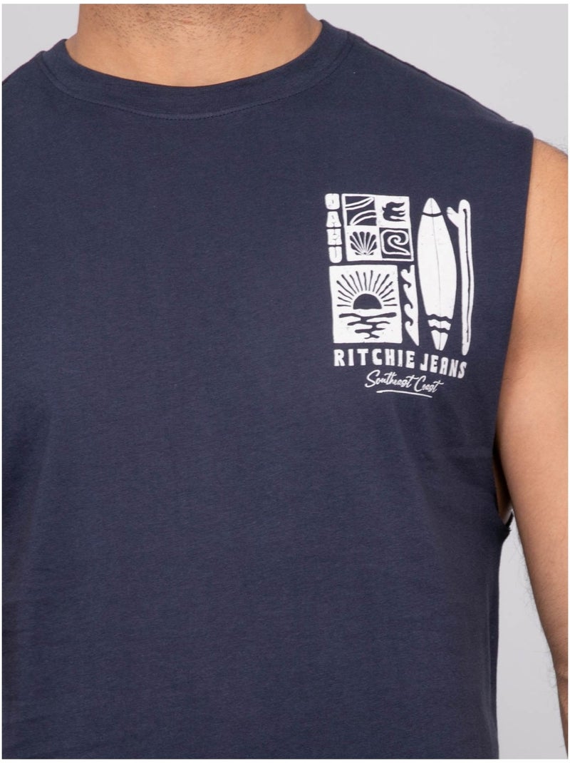 T-shirt sans manches nipolyte Bleu marine - Kiabi