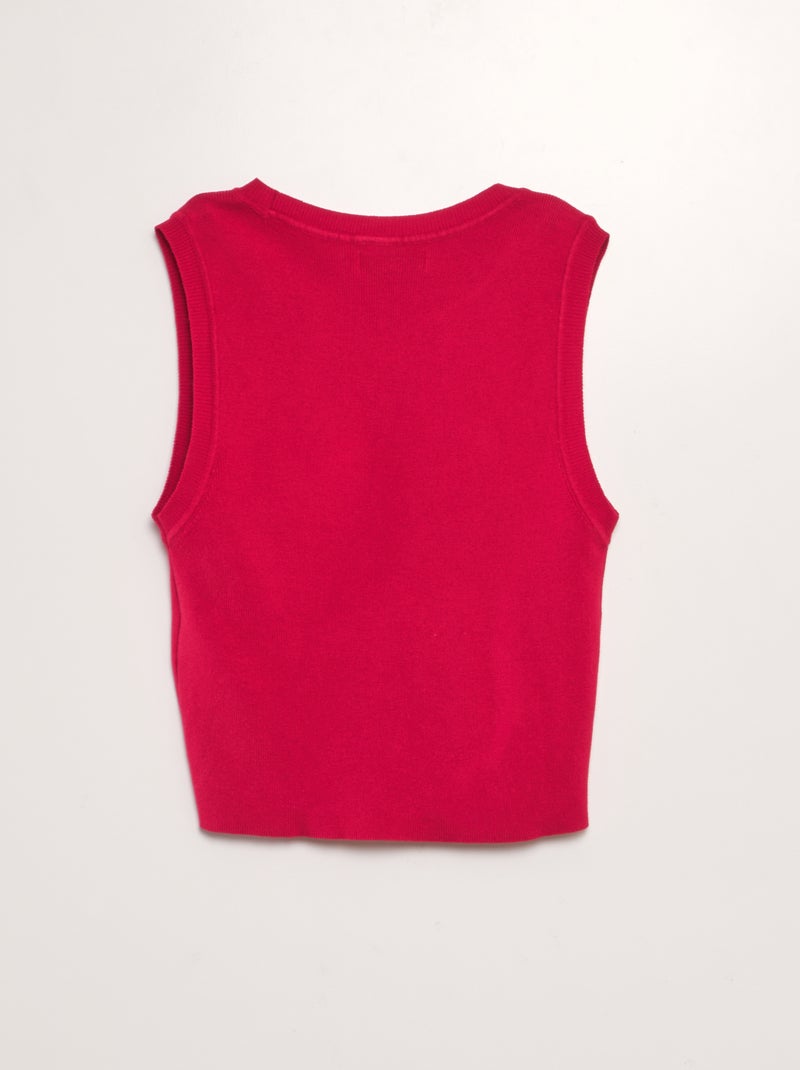 T-shirt sans manches Rouge - Kiabi