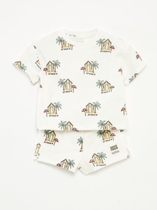 T-shirt + short met print - 2-delig - Kiabi