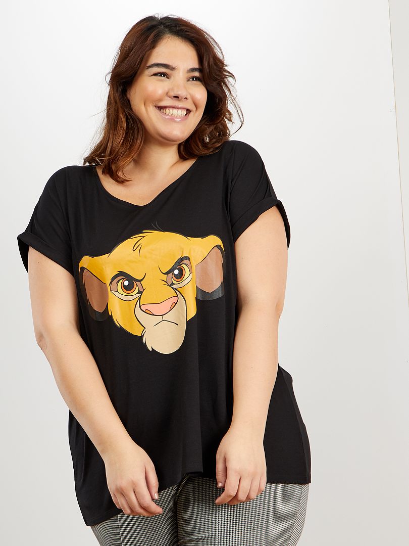 T-shirt 'Simba' de 'Disney' noir 'Roi Lion' - Kiabi