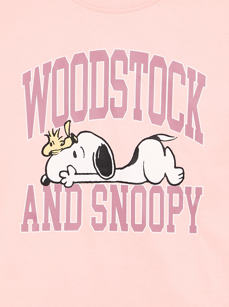 T-shirt 'Snoopy' à manches longues Rose - Kiabi