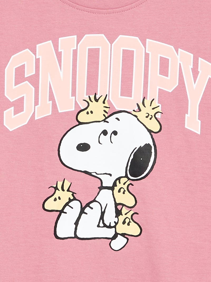 T-shirt 'Snoopy' à manches longues Rose - Kiabi