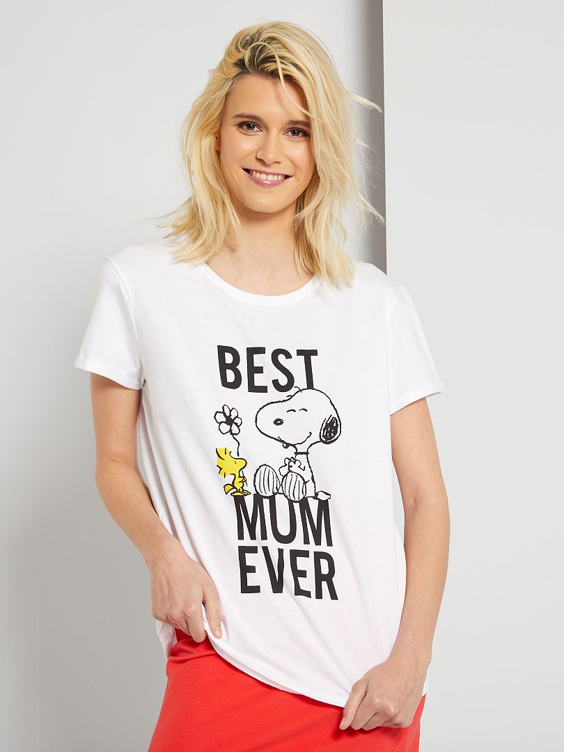 T-shirt 'Snoopy' wit - Kiabi