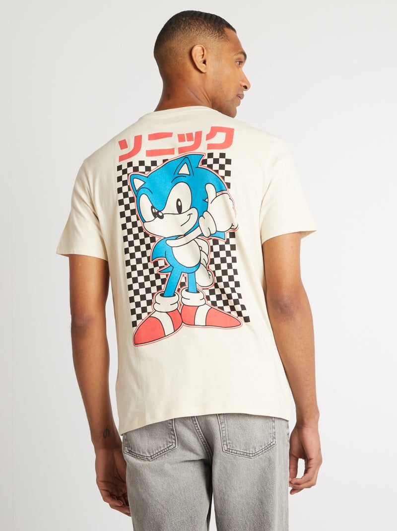 T-shirt 'Sonic' manches courtes Ecru - Kiabi